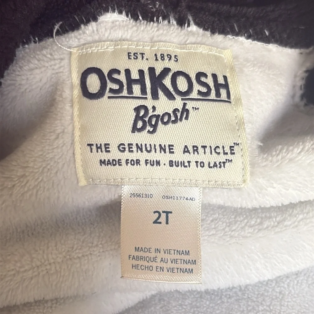 Oshkosh Penguin Fleece Hoodie - Black & White
